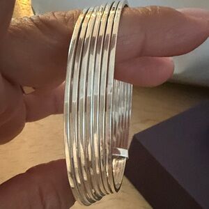 Elegant Silver Bangle Set